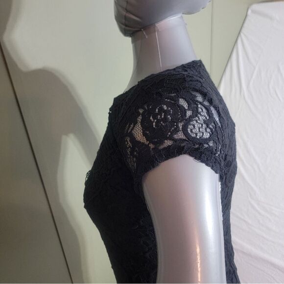 Exhilaration Women's Lined Black Lace Dress Size Medium SMOKING HOTTTT - Picture 8 of 11